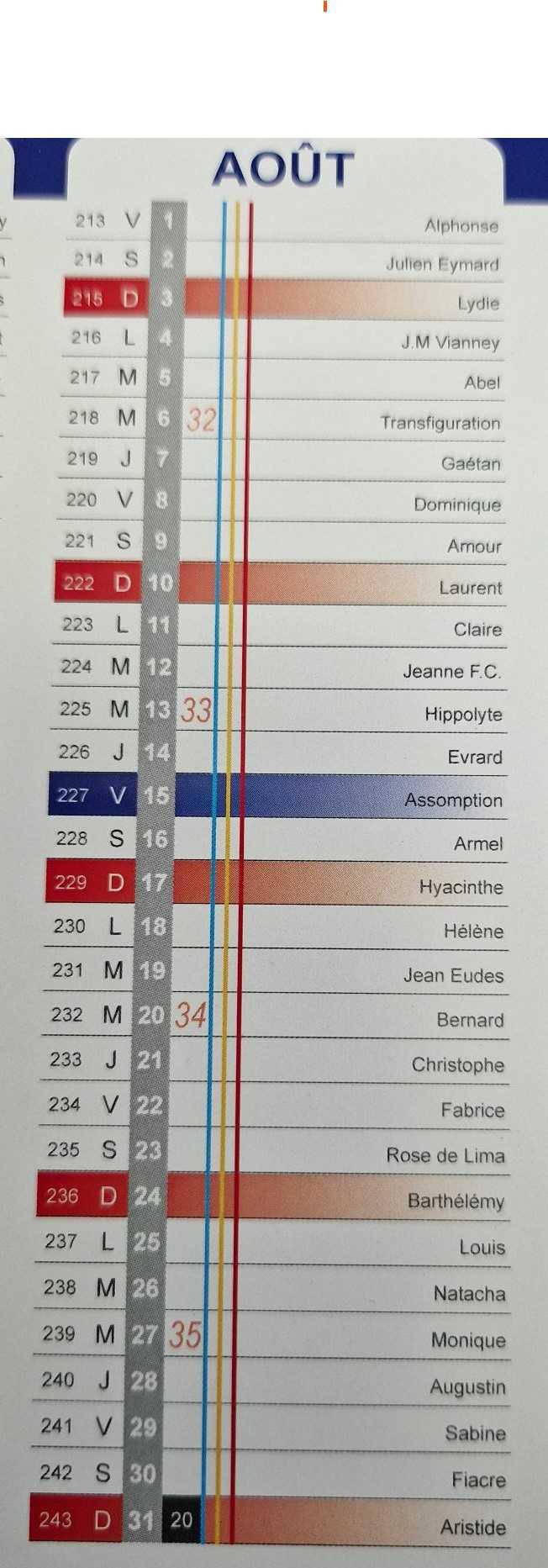 AGENDAS D'AOUT