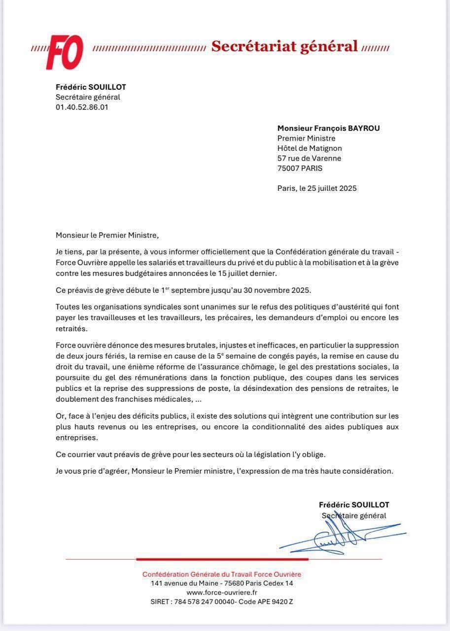 FO en action concernant les jours fériés.
