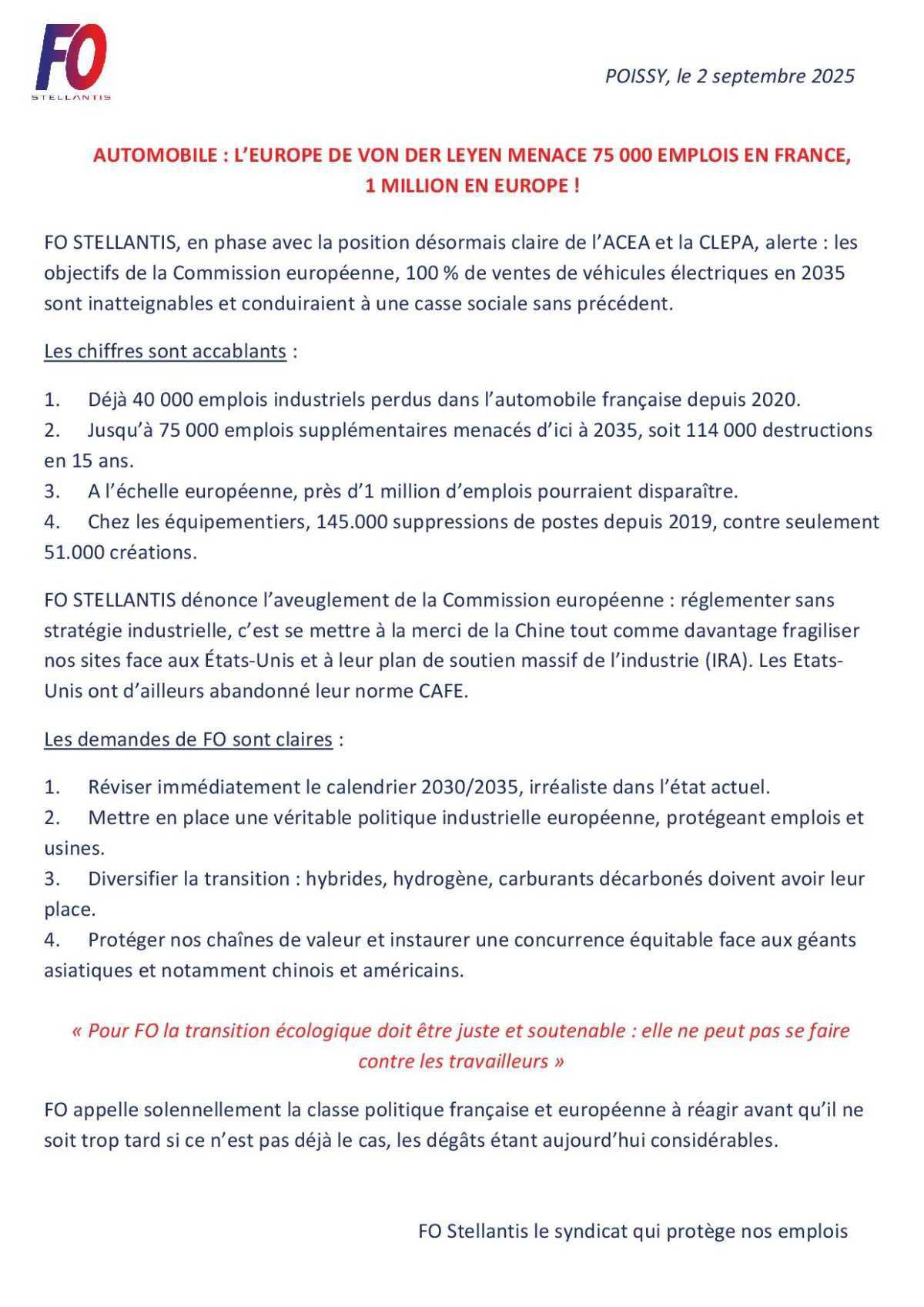FO alerte concernant une casse sociale sans précédent !