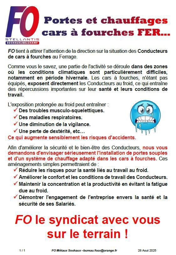 CONDITIONS DE TRAVAIL au FERRAGE