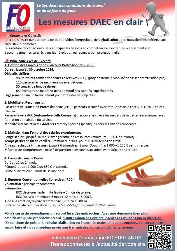 Résume de L'Accord " relatif à la gestion des emplois ,des parcours professionnels et aux ruptures conventionnelles collectives"