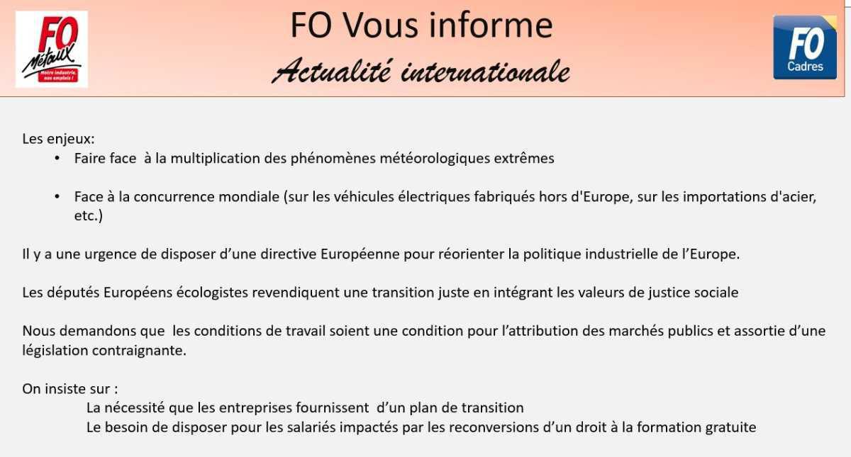FO AU PARLEMENT EUROPEEN POUR DEFENDRE NOS EMPLOIS