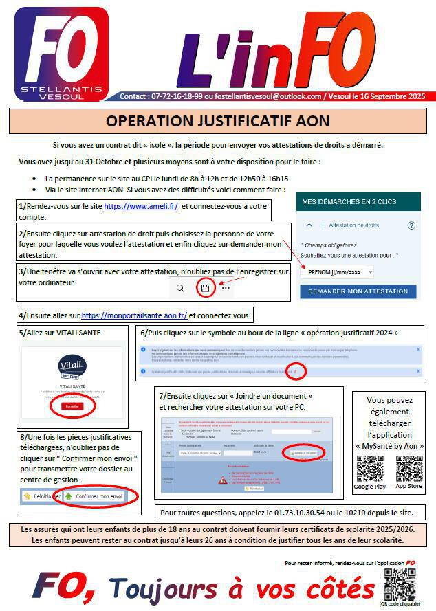 OPERATION JUSTIFICATIF AON OPERATION JUSTIFICATIF AON