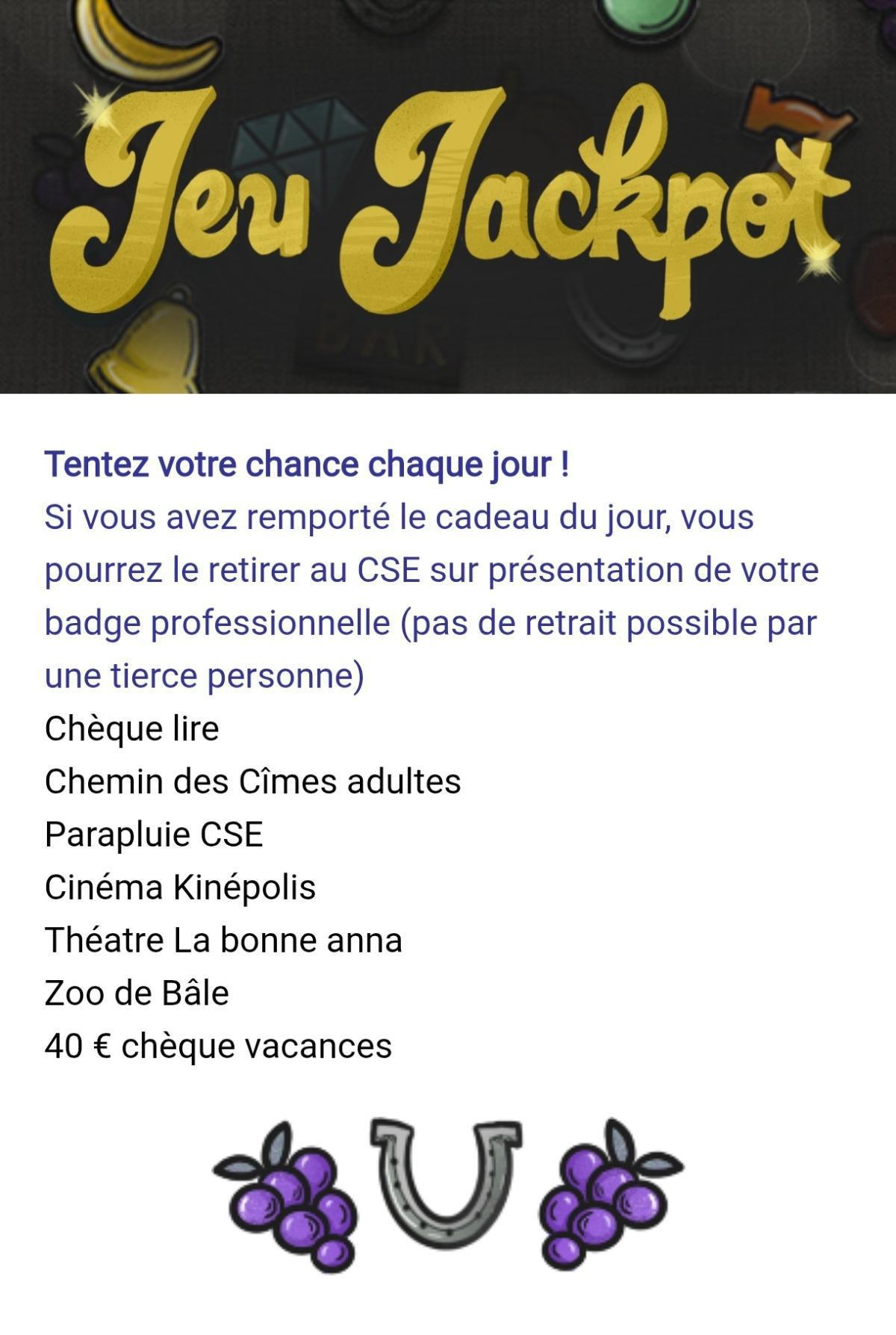 Du 22 au 28 sept. La Semaine de la CHANCE...sur notre Appli CSE.