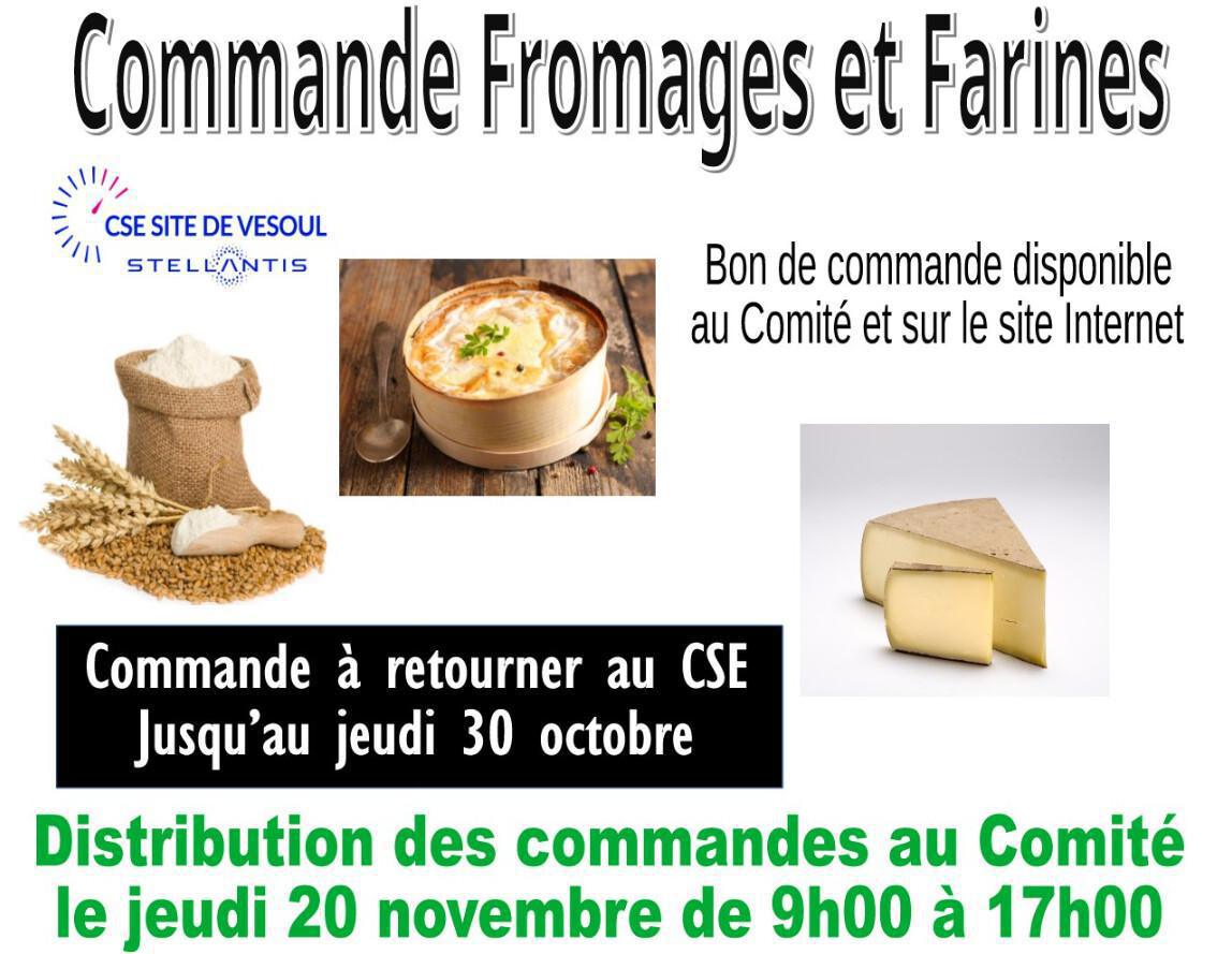 COMMANDES FROMAGES, FARINES