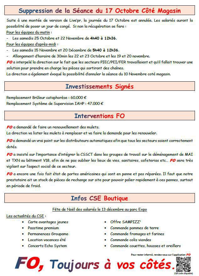 Compte rendu CSE du 30 Septembre 2025