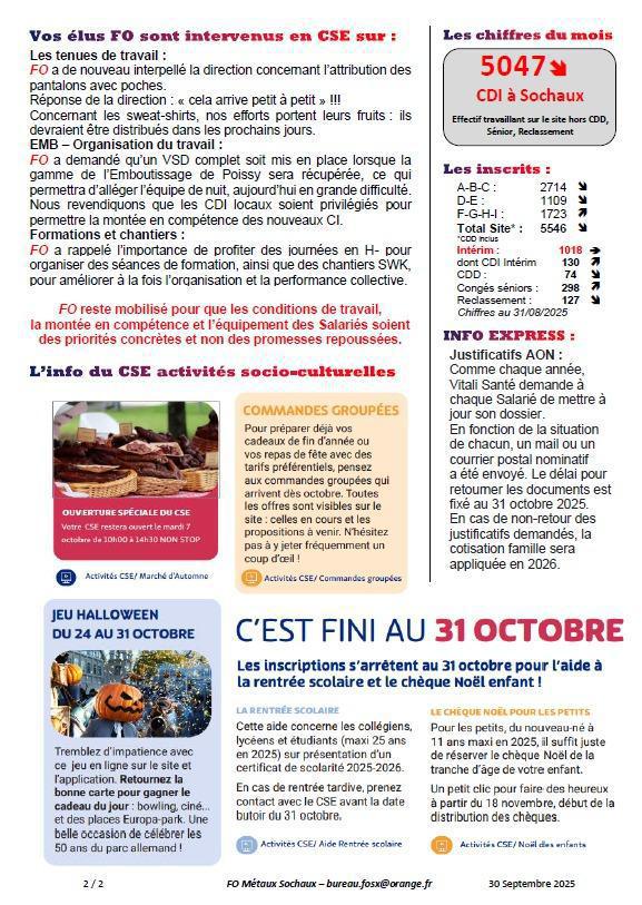 Tract CSE Ordinaire de septembre 2025