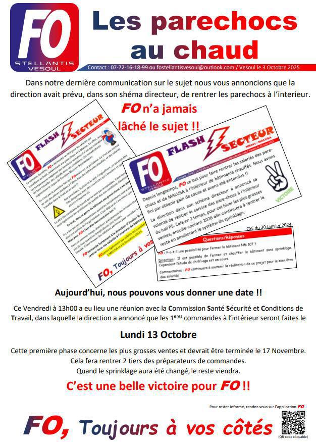 Les parechocs au chaud