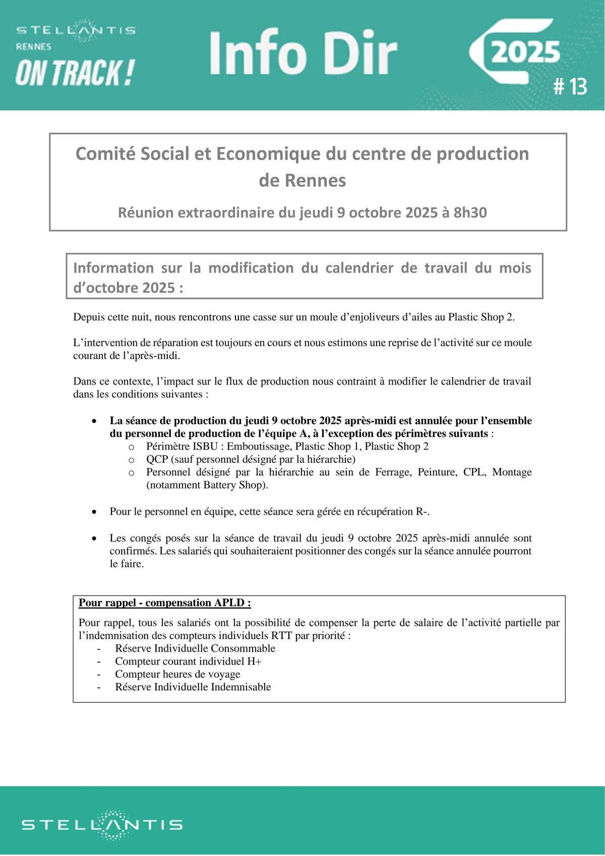 Réunion extra 9 octobre 2025