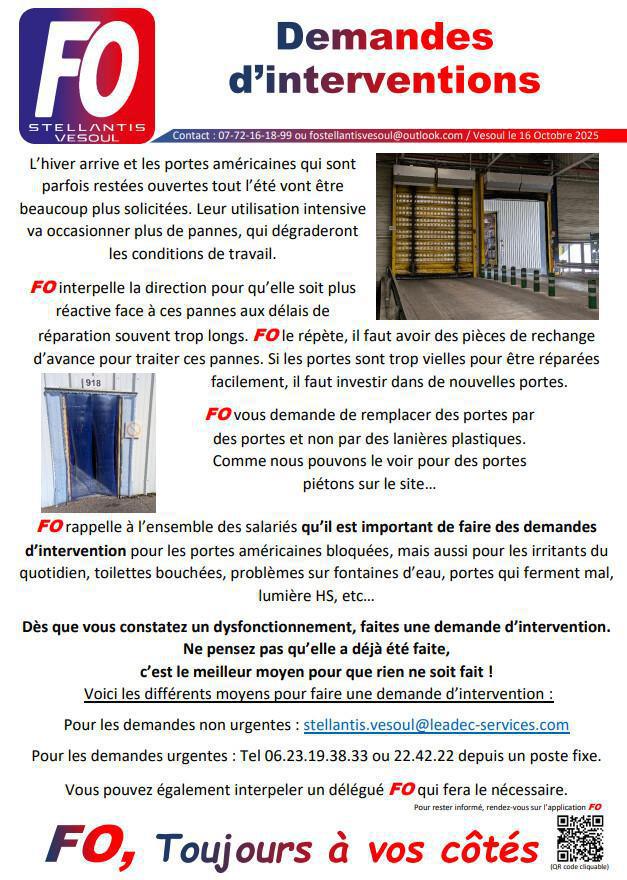 TRACT : Demandes d'interventions