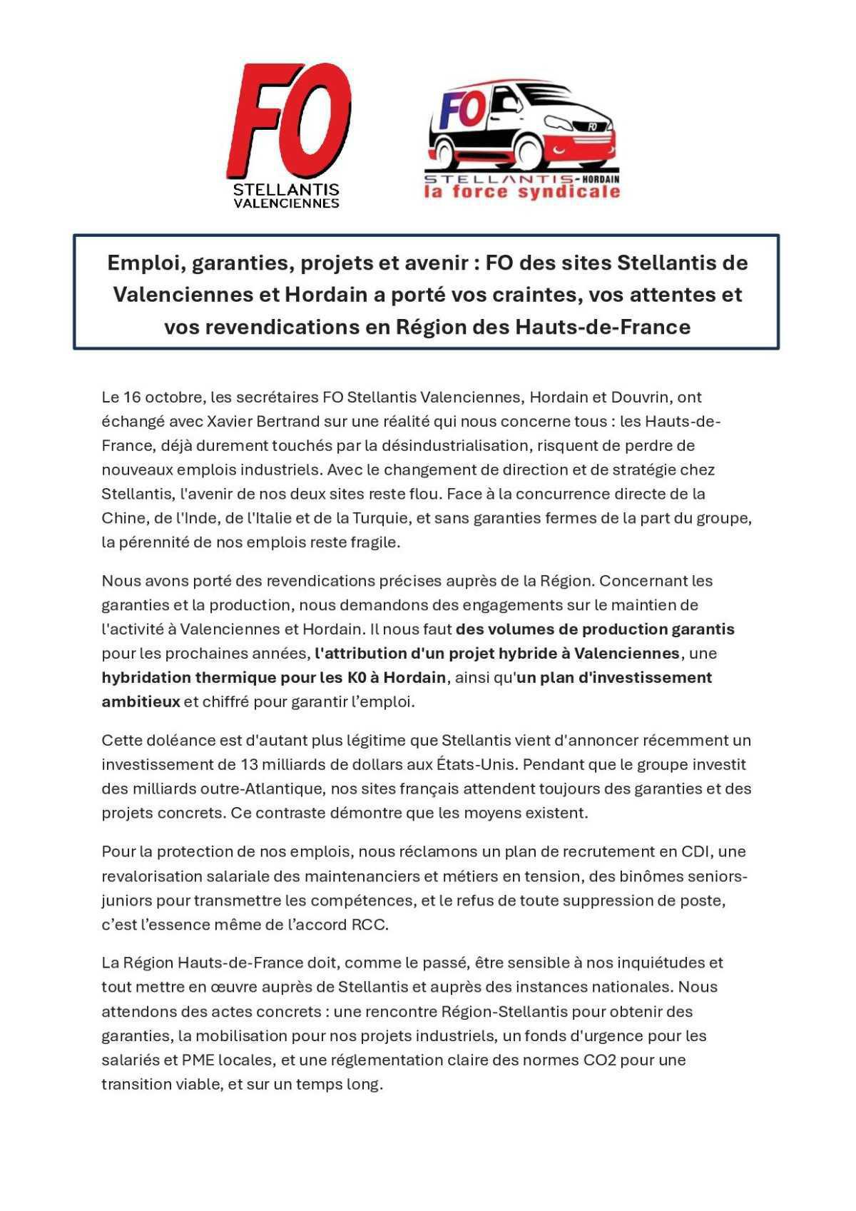 Les élus FO en action pour la défense de l'emploi sur le territoire 💪