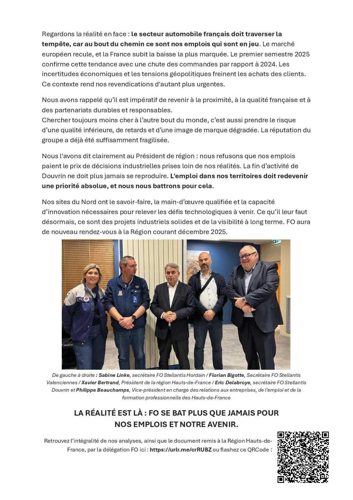 Les élus FO en action pour la défense de l'emploi sur le territoire 💪