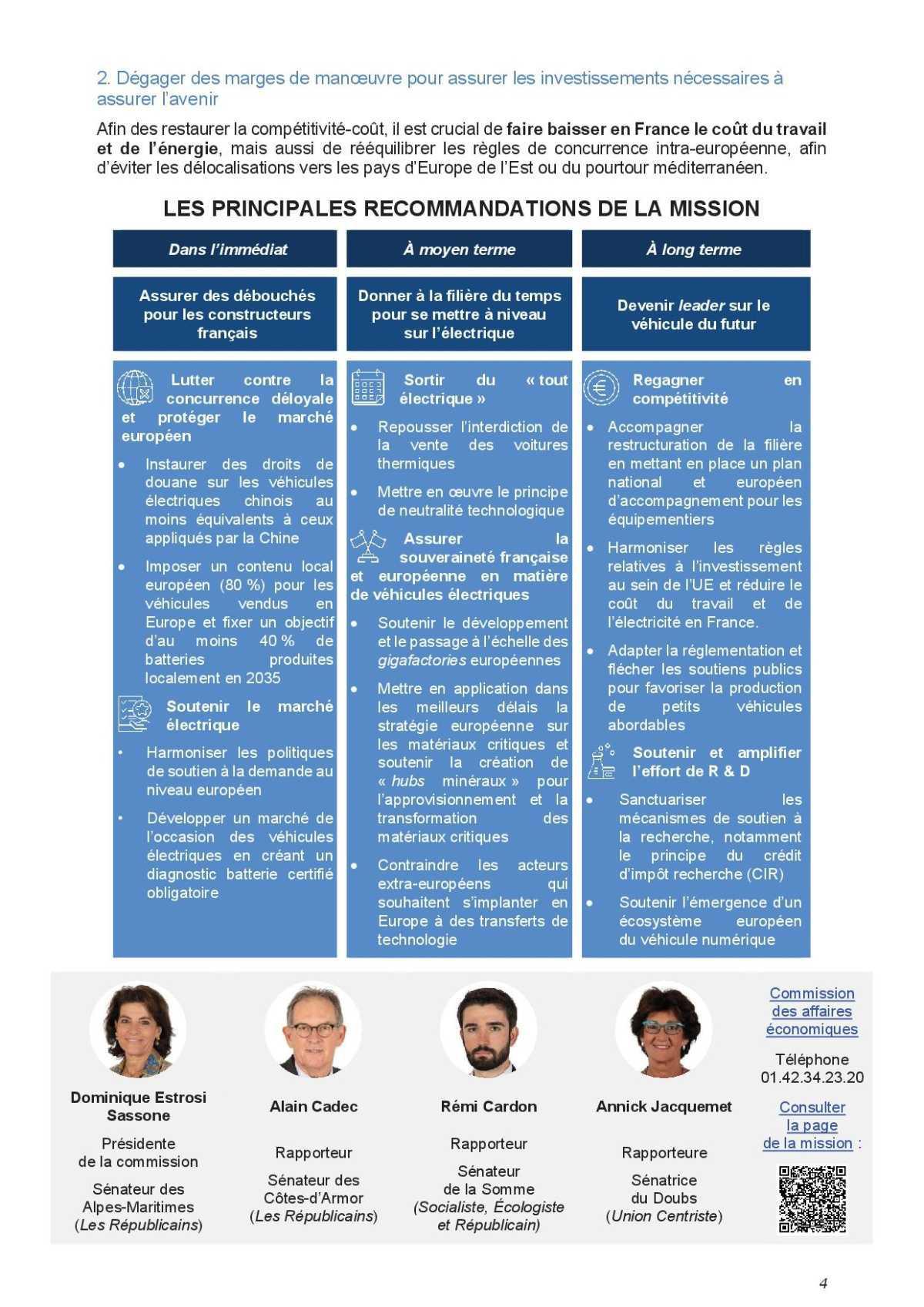 Rapport du Senat, contre un crash programmé.