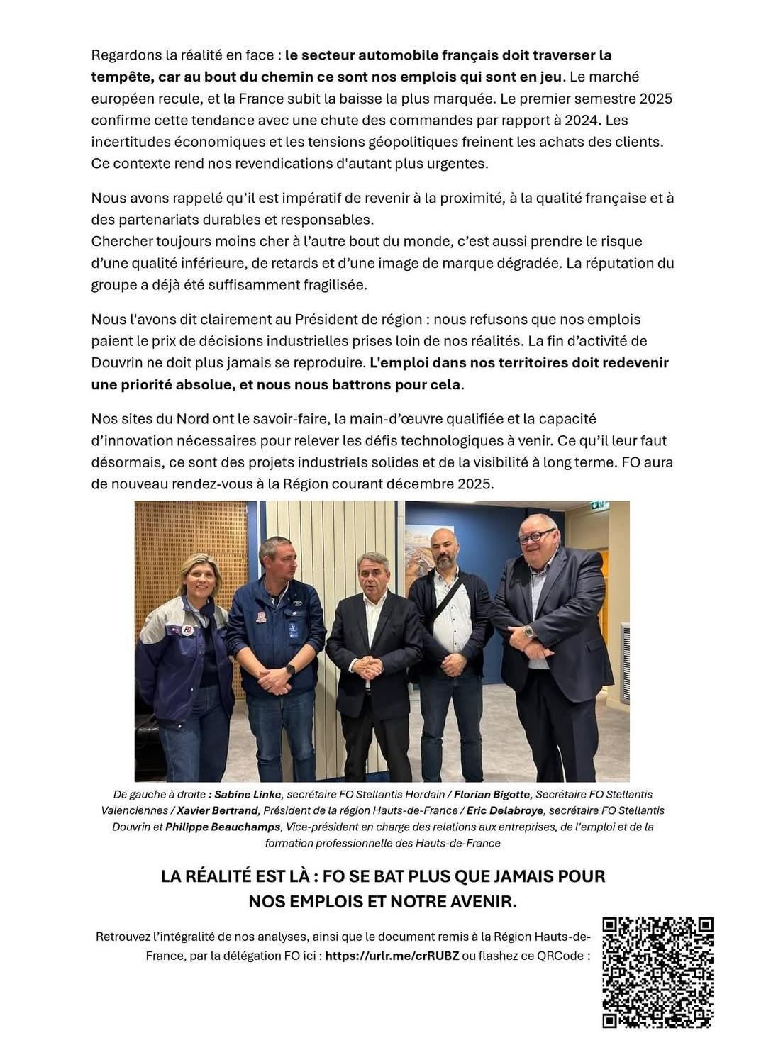 Rencontre avec Xavier Bertrand "président de région" 