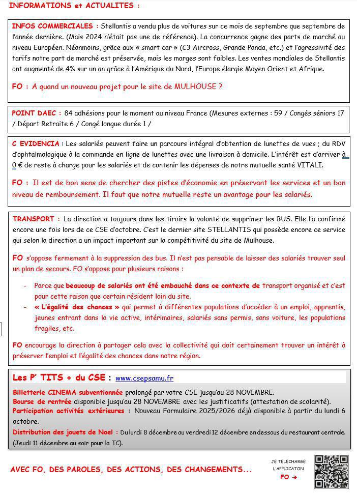 MU: CSE ORDINAIRE du 30 OCTOBRE 2025