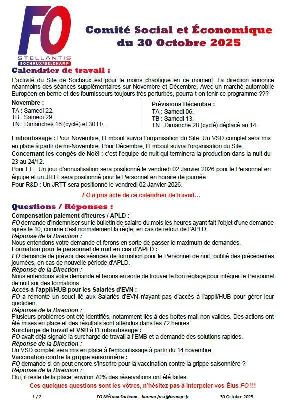 Tract FO/CSE ORDINAIRE 