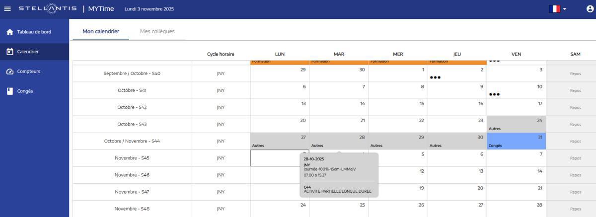 MU: Semaine 44, est elle bien déclarée? Comment vérifier? MU: Semaine 44, est elle bien déclarée? Comment vérifier?