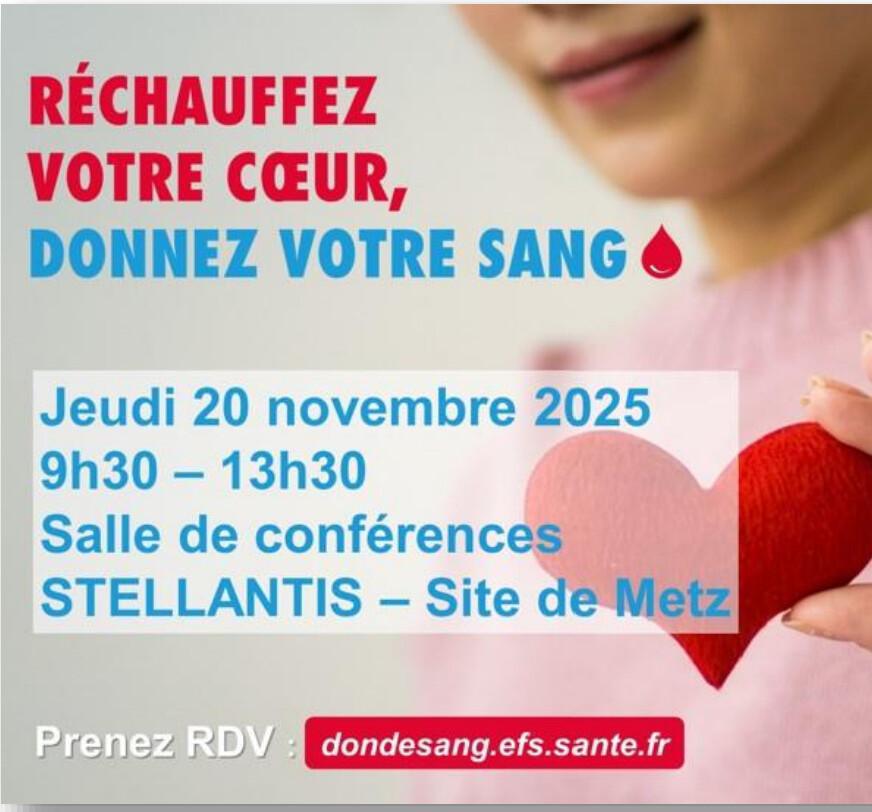 Donnez votre sang jeudi 20/11