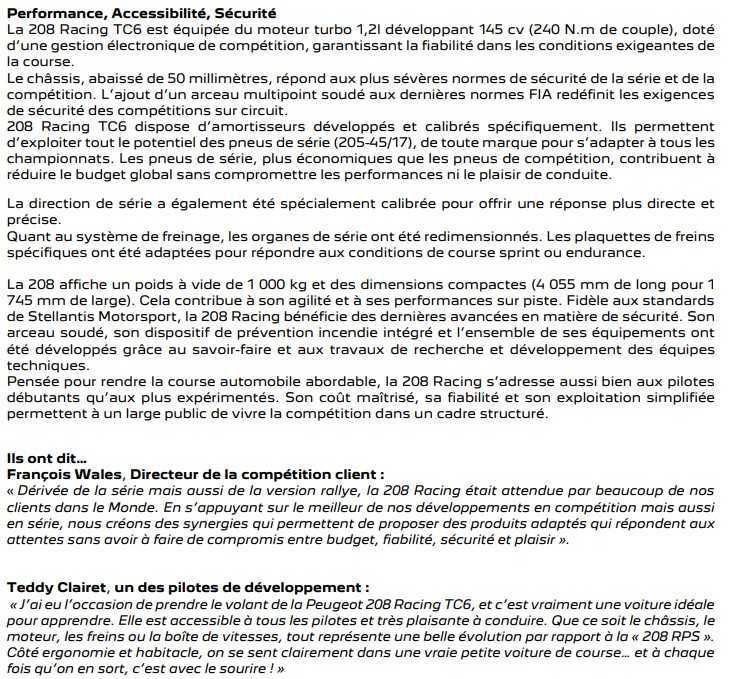 Peugeot Sport dévoile : La 208 Racing TC6