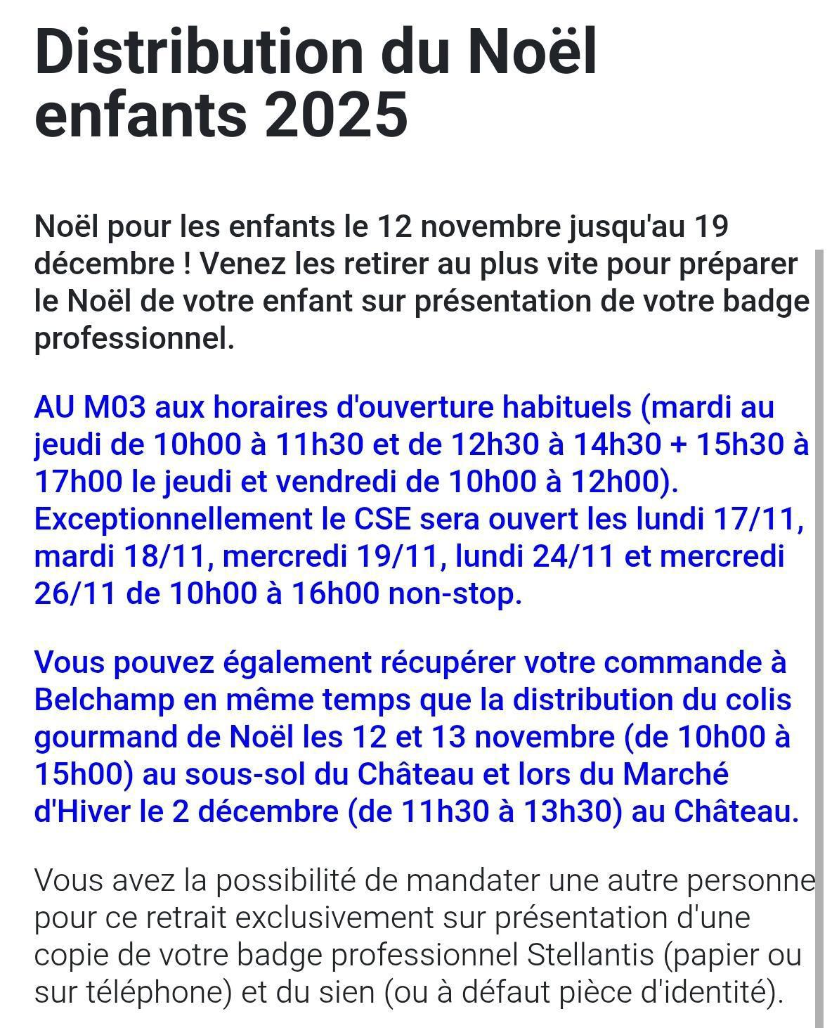 A partir du 12 Nov...'' Le Noël des enfants ''