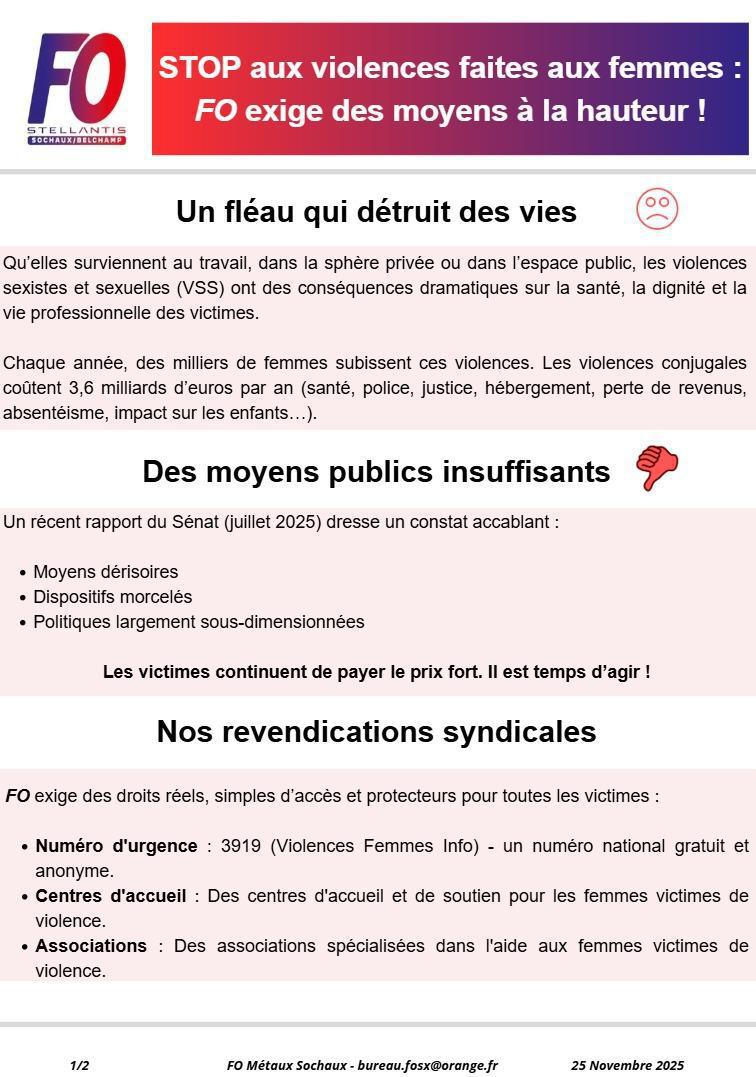 Aujourd'hui, le 25 novembre 2025, c'est la Journée internationale pour l'élimination de la violence à l'égard des femmes. Cette journée est une occasion de sensibiliser le public aux violences faites aux femmes et de soutenir les victimes.