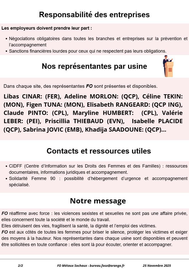 Aujourd'hui, le 25 novembre 2025, c'est la Journée internationale pour l'élimination de la violence à l'égard des femmes. Cette journée est une occasion de sensibiliser le public aux violences faites aux femmes et de soutenir les victimes.