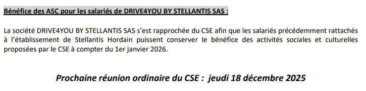 Compte-rendu CSE du 27 novembre 2025