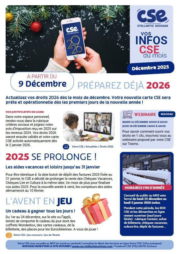 Les inFOs de notre CSE / Décembre 2025