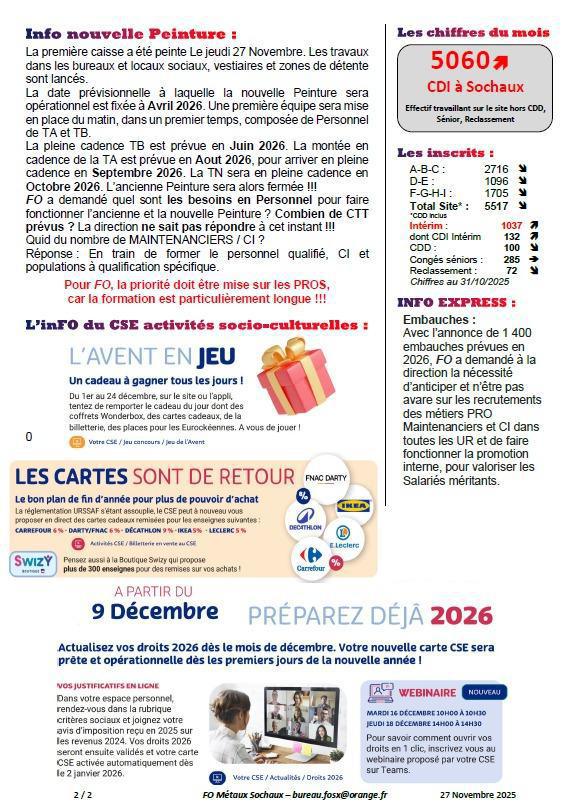 TRACT CSE ORDINAIRE du Mois de NOVEMBRE