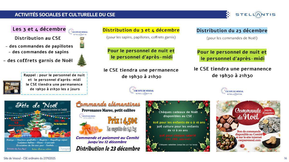 Quelques données et infos suite au CSE du 27 Novembre