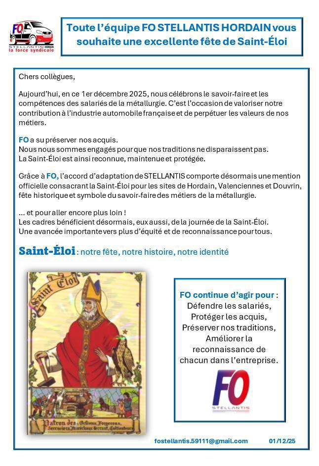 Bonne fête de Saint-Éloi à toutes et à tous !