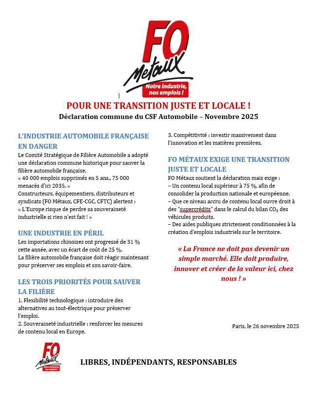 MU: DEFENSE DE L'EMPLOI FO SE MOBILISE NOUS NE LACHERONS RIEN MU: DEFENSE DE L'EMPLOI FO SE MOBILISE NOUS NE LACHERONS RIEN