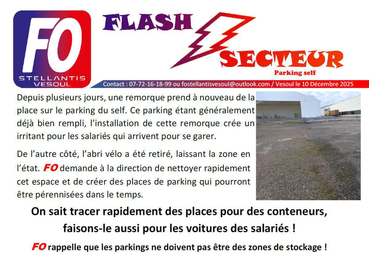 Flash Secteur - places parking self