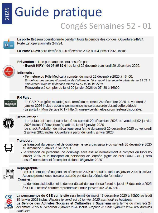 MU: GUIDE PRATIQUE semaine 52/2025 -01/2026