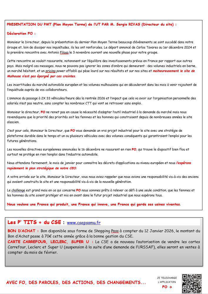 MU: CSE ORDINAIRE du 18 DECEMBRE 2025