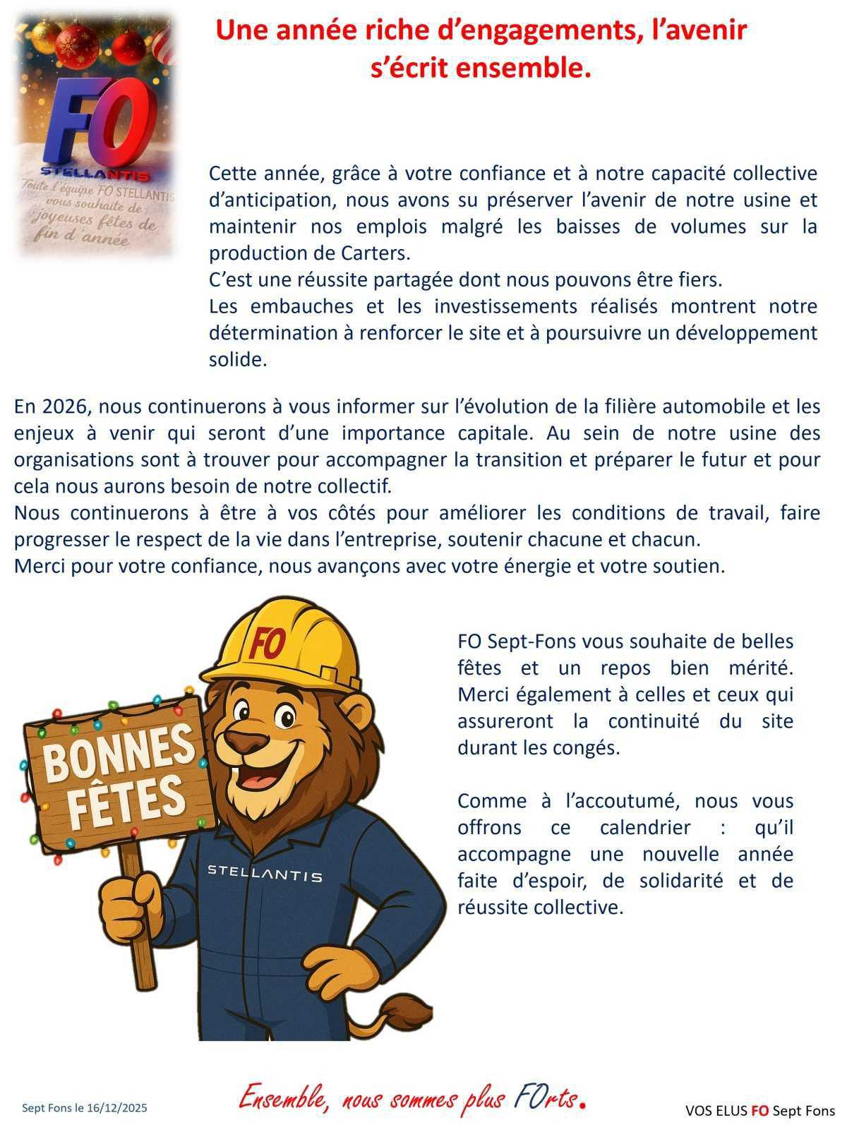 Sept-Fons, une année riche en engagements !