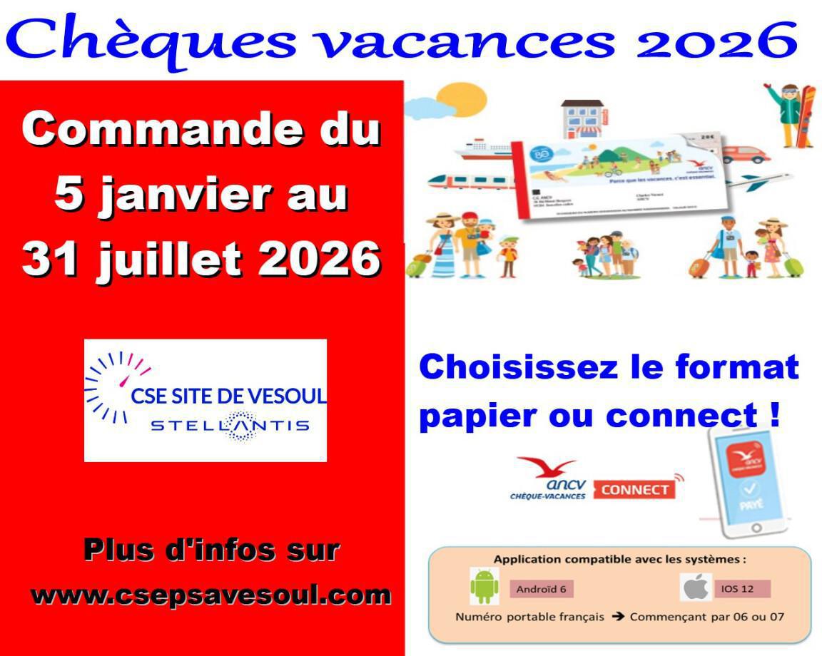 Chèques vacances 2026 Chèques vacances 2026