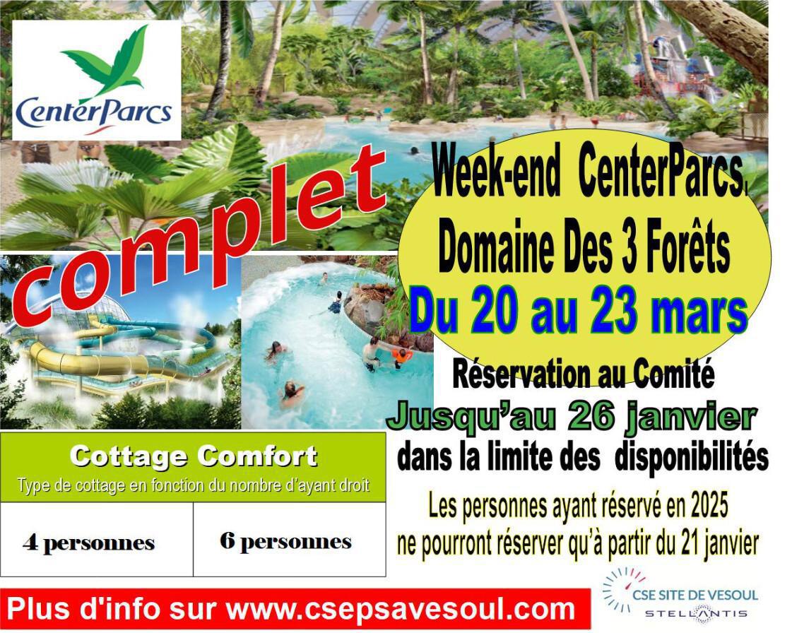 Week-end CenterParcs - Domaine des 3 Forêts