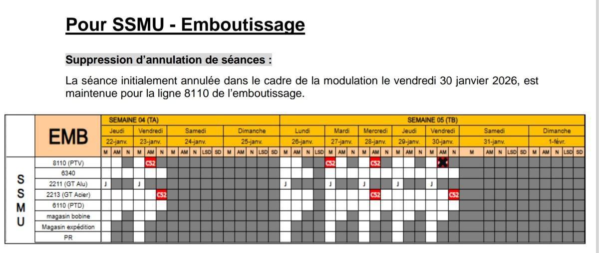 MU:NOTE HORAIRE CSE EXTRA DU 21 JANVIER 2026