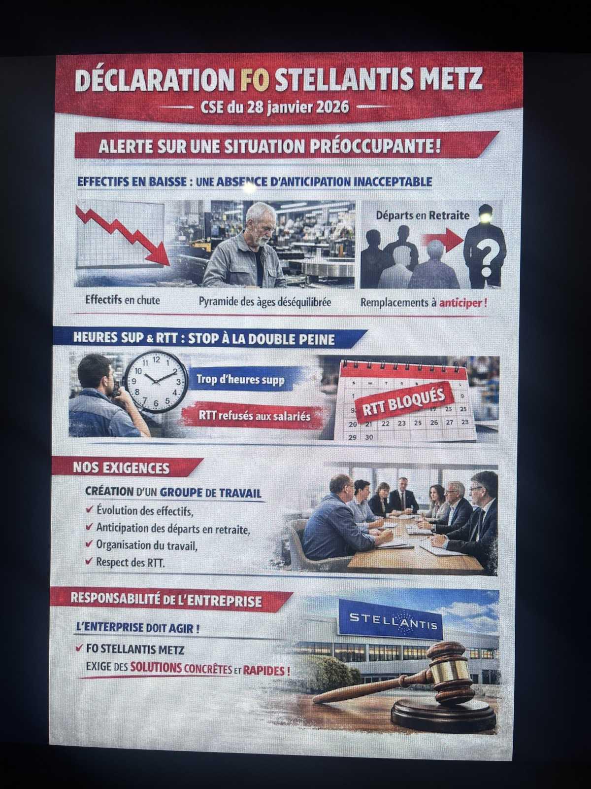 Déclaration FO au CSE sur les RTT