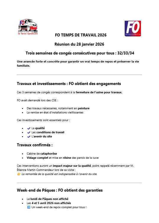 2 -ème réunion Temps de Travail 2026