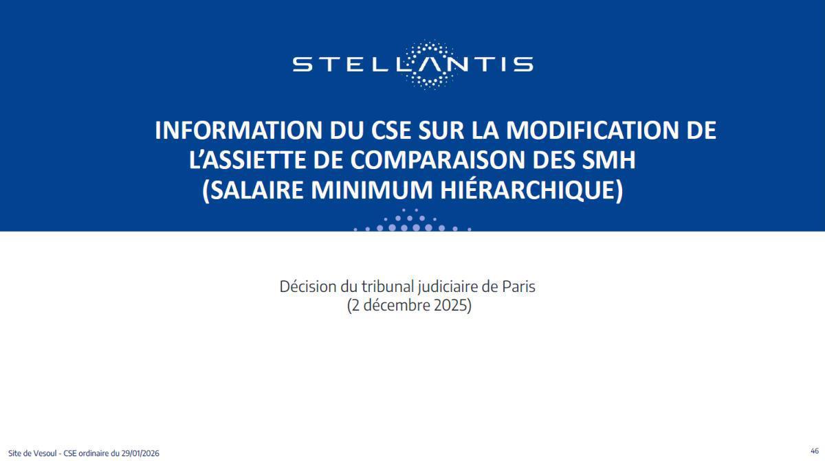 Quelques données et infos suite au CSE du 29 Janvier 2026