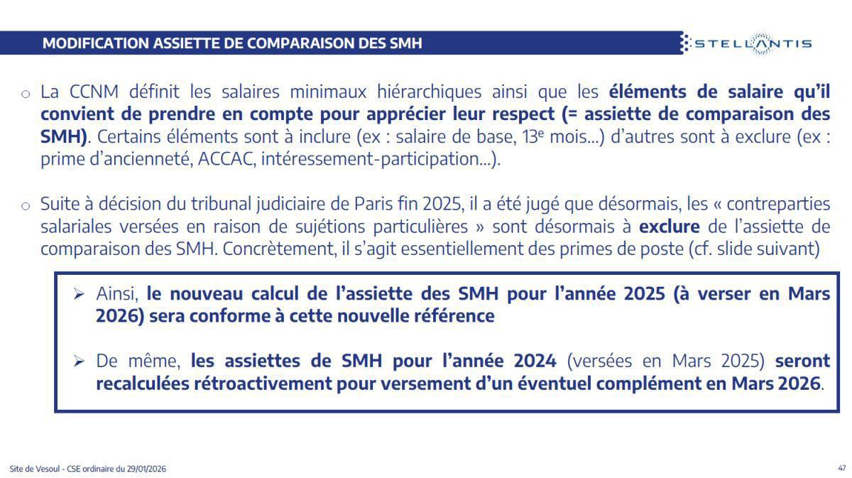 Quelques données et infos suite au CSE du 29 Janvier 2026