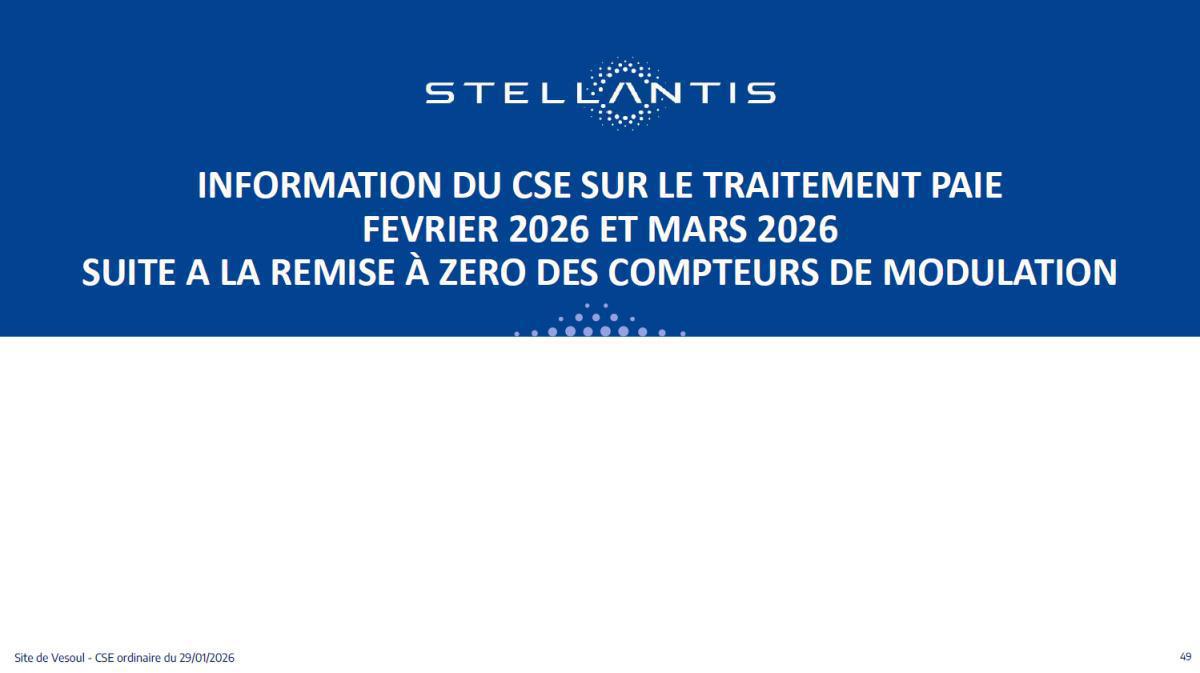 Quelques données et infos suite au CSE du 29 Janvier 2026