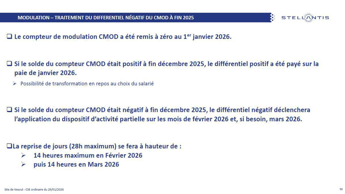 Quelques données et infos suite au CSE du 29 Janvier 2026