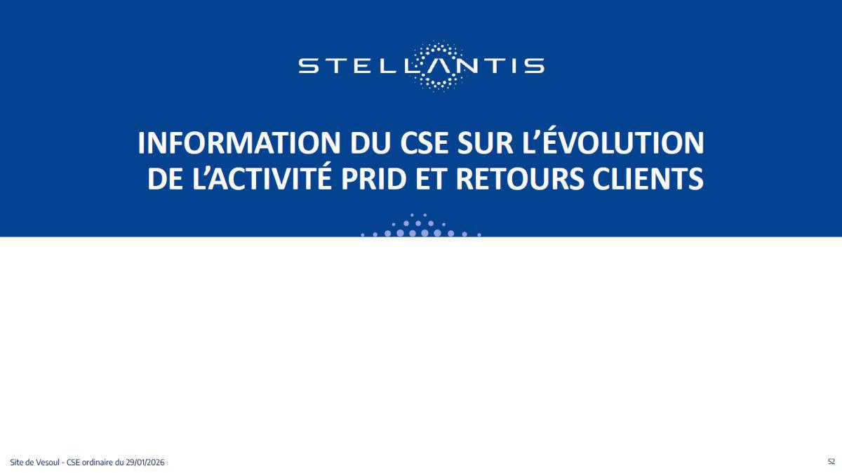 Quelques données et infos suite au CSE du 29 Janvier 2026