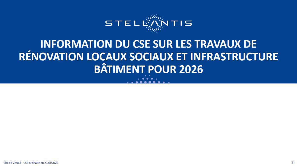 Quelques données et infos suite au CSE du 29 Janvier 2026