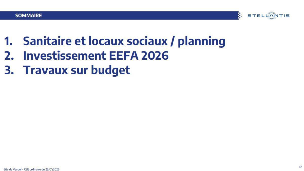 Quelques données et infos suite au CSE du 29 Janvier 2026