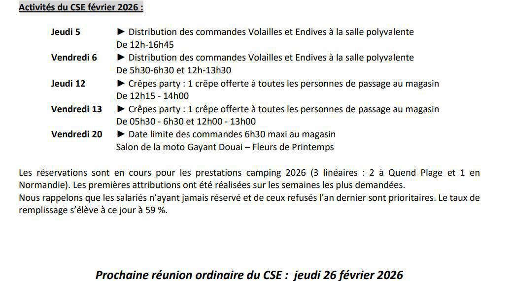 Compte-rendu CSE du 29 janvier 2026