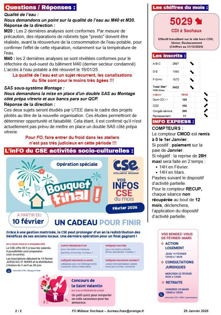 SX/BP: tract CSE ORDINAIRE du 29 janvier 2026